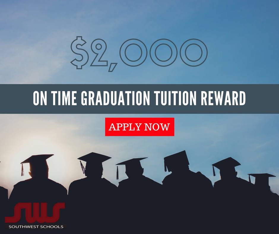 $2000 on-time graduation reward, business school in texas