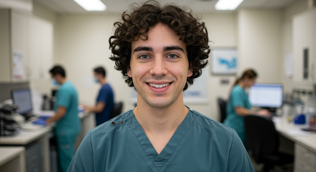 Male clinical medical assistant.